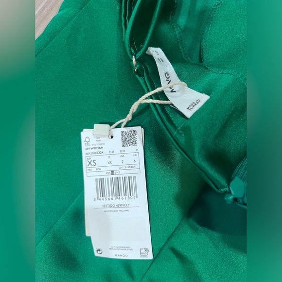 Mango Emerald green dress size XS - Picture 8 of 10